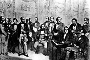 Musicians Collection: Musical gathering of composers and musicians, 1853
