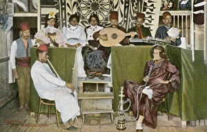 Ensemble Collection: Musical group in an Arabic cafe in Egypt