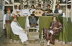 Musical group in an Arabic cafe in Egypt Musical group in an Arabic cafe in Egypt