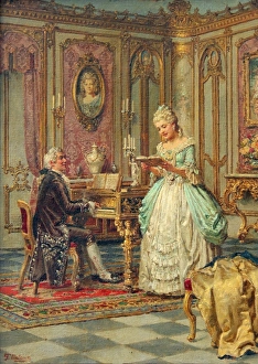 Images Dated 24th February 2014: A musical interlude by Fortunino Matania