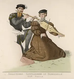 1550 Prints: Two Musicians 1550