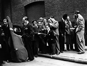 Musicians and actors chatting