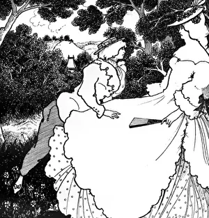 Beardsley Prints: The Three Musicians, Aubrey Beardsley illustration