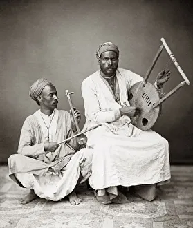 Musicians with musical instruments, Egypt, c. 1880 s