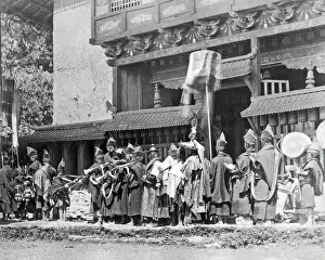 Musicians, outside a Tibetan Monastery