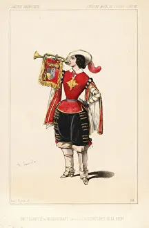 Lopera Prints: A musketeer trumpeter in the comic opera Les