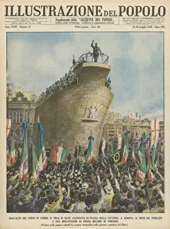 Shaped Prints: MUSSOLINI / GENEVA / 1938