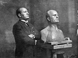 Sculptor Prints: MUSSOLINI POSES, 1926