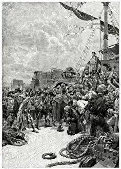 The mutiny on board Columbus's ship