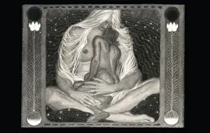Symbolism Prints: Mutter Nacht by Fidus