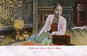 Images Dated 11th August 2015: Myanmar - A Lady of rank at home