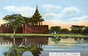 Beds Prints: Myanmar - Mandalay - Moat and City Wall