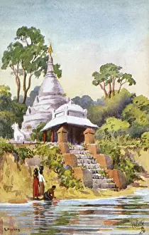 Collecting Prints: Myanmar - Mandalay - Riverside Pagoda - Irrawaddy River