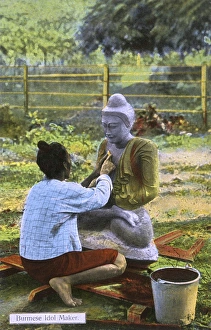 Images Dated 11th August 2015: Myanmar - A Marble Buddha Factory