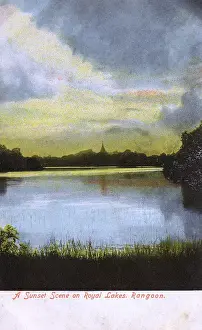 Stupa Prints: Myanmar - Yangon - Sunset over the Royal Lakes