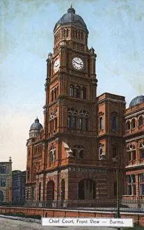 Rangoon Prints: Myanmar - Yangon - Front View of the Chief Court Building