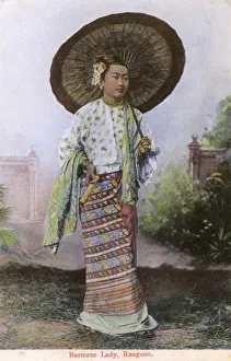 Myanmar - Yangon - A woman in traditional attire