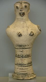 Mycenaean Collection: Mycenaean art. Greece. Female figure with ritual gesture