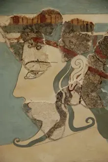 Mycenae Prints: Mycenaean art. Greece. Fresco depicting a male figure