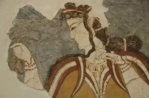 Mycenaean Collection: Mycenaean art. Greece. Fresco of the Lady of Mycenae or the
