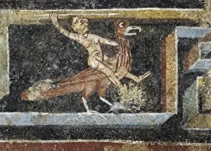 Solsona Collection: Mythological scene. 11th c. Romanesque art. Fresco
