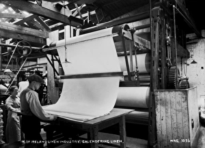 N. of Ireland Linen Industry, Calendering Linen N. of Ireland Linen Industry, Calendering Linen