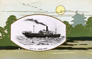 N. Y. K. S. S. Hakone Maru - set within decorative border