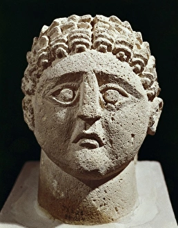 Amman Gallery: Nabataean mans head. From Khirbet-el Tannur, Jordan