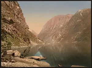 Gudvangen Prints: Naerofjord (i. e. Naeroyfjord) from Gudvangen, Sognefjord, N