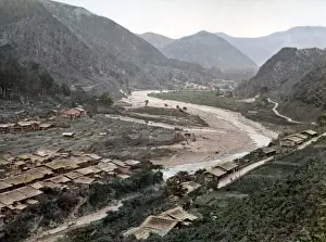 Nakasendo routefrom Tokyo to Kyoto at Kiso Fukushima circa 1880s. Date: circa 1880s