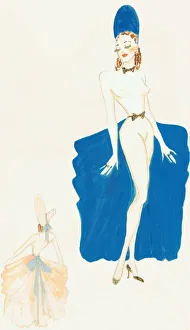 Soho Prints: Naked Girl with Blue Truss - Murrays Cabaret Club Costume