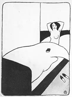 Tonight Prints: Naked woman in bed