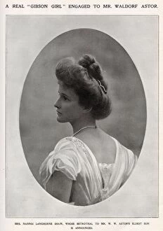 Images Dated 26th May 2020: Nannie Langhorne Shaw pictured in The Sketch at the time of her engagement to Waldorf