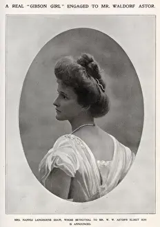 Astor Prints: Nannie Langhorne Shaw pictured in The Sketch at the time of her engagement to Waldorf
