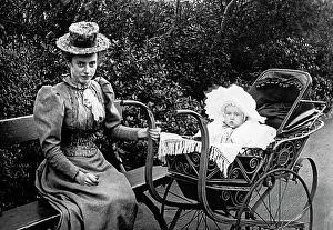 Nanny Prints: Nanny with child in bassinet