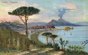 Naples Collection: Naples, Italy - View toward the city and Mount Vesuvius