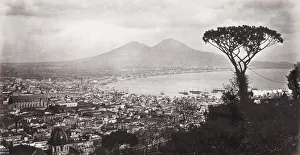 Natural Elevation Prints: Naples and Mount Vesuvius, volcano, Italy