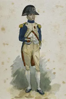 Bonaparte Prints: Napoleon Bonaparte (1769-1821). Portrait. Engraving. Color