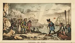 Bonaparte Prints: Napoleon Bonaparte arriving on the island