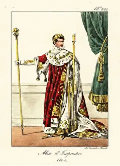 Domenico Cuciniello Prints: Napoleon Bonaparte in ceremonial robes of the Emperor of France