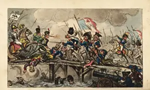 Napoleon Bonaparte leading a charge