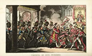 Napoleon Bonaparte leading the grenadiers
