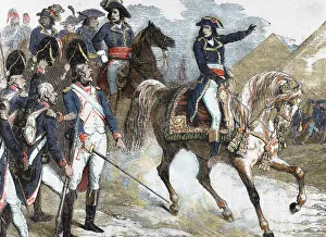 1798 Prints: Napoleon I (1769-1821). Battle of the Pyramids