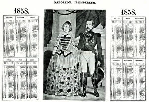 Calendar Collection: Napoleon III and Empress Eugenie, Calendar for 1858