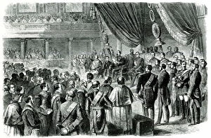 Session Collection: Napoleon III speaking in the Louvre, Paris
