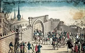 Napoleonic Wars. Entrance of French troops into
