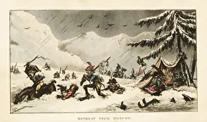 Napoleons Army snowed under on the Retreat