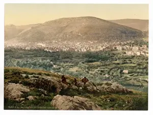 Napulus and Mount Gerizim, Napulus, Holy Land, (i. e. Nablus