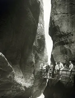 Images Dated 7th May 2021: Narrow gorge with precipitous walkway, Italy