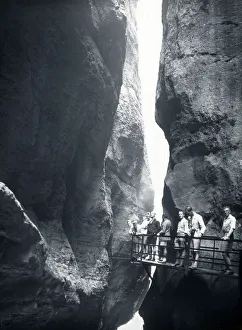 Narrow gorge with precipitous walkway, Italy